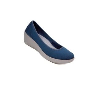 Crocs Busy Day Shoes Blue Gray Low Wedge Women's Size 7, Casual Chic, Comort